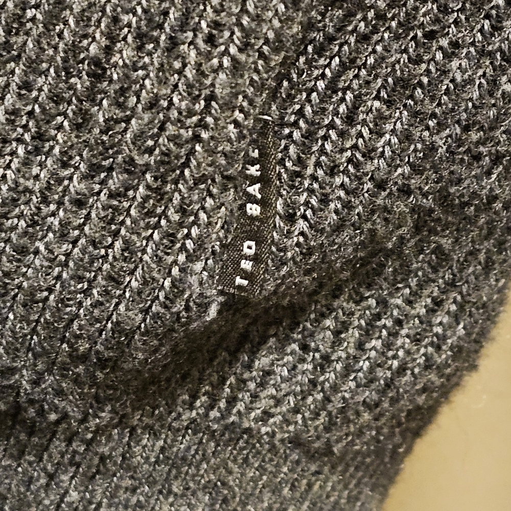 Ted Baker London Gray Stach Quarter Zip Sweater - Size 5 (XL) - Picture 9 of 13